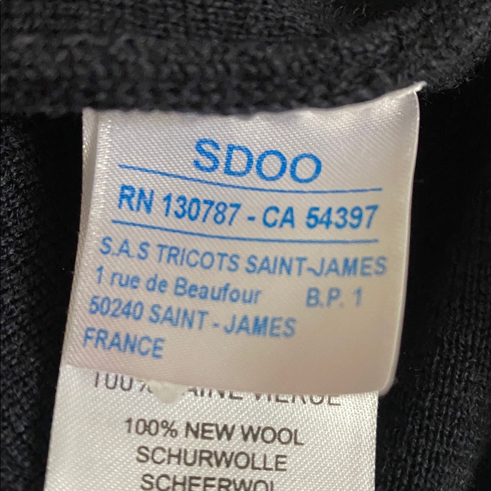 SOLD Saint James Atelier Wool Cardigan – Navy with Gold Button - Picture 11 of 14